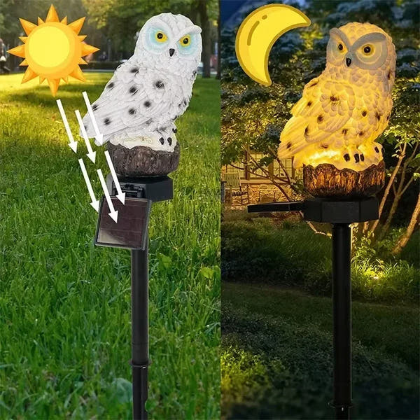 Handgefertigte magische Solar-Eulen